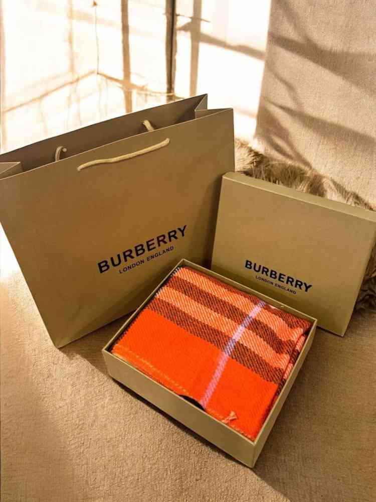Burberry Cashmere Orange Dual Tone Stole-2