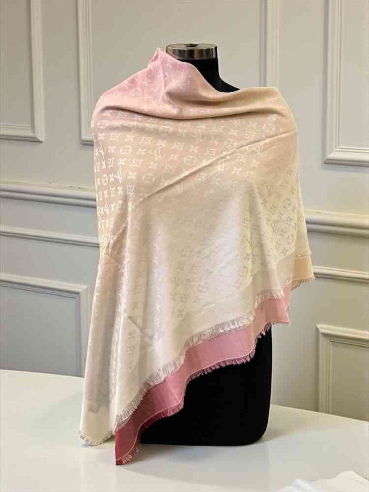 Louis Vuitton Designer Pink Ombre Stole-3