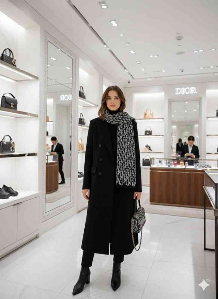 Christian Dior Premium Quality Black Stole-1
