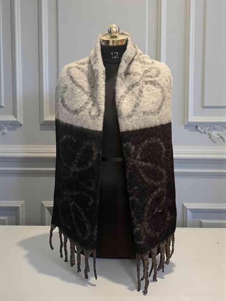 Black Loewe Anagram Brown Woollen Stole