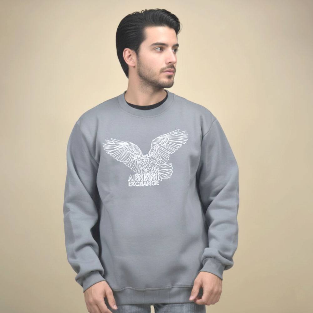 Grey Armani Exchange Eagle Print Black Premium Sweatshirt