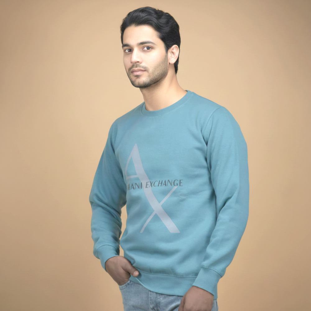 Blue & Green Armani Exchange Army Green Premium Sweatshirt