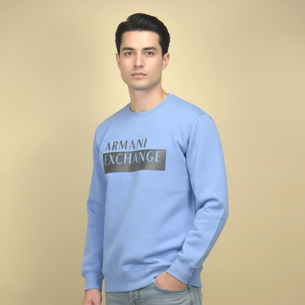 Blue Armani Exchange Sky Blue Premium Quality Sweatshirt