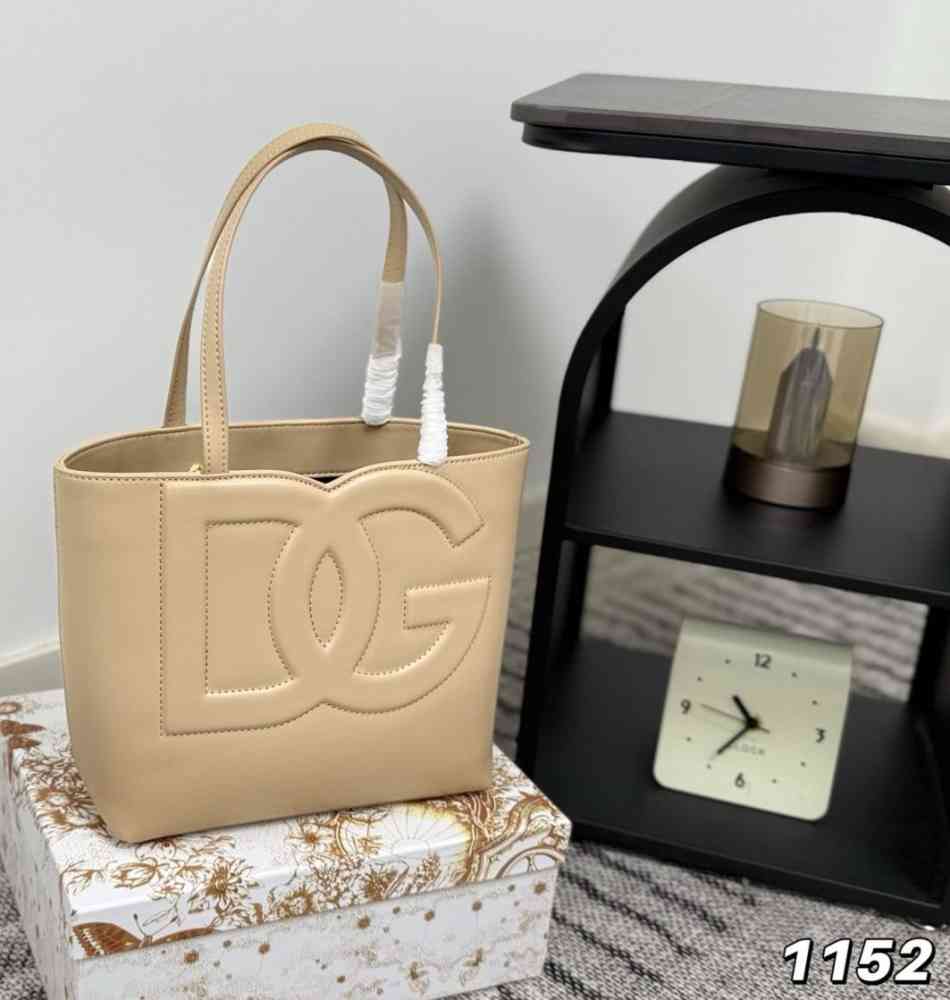 Beige Dolce & Gabbana DG Logo Black Tote Bag