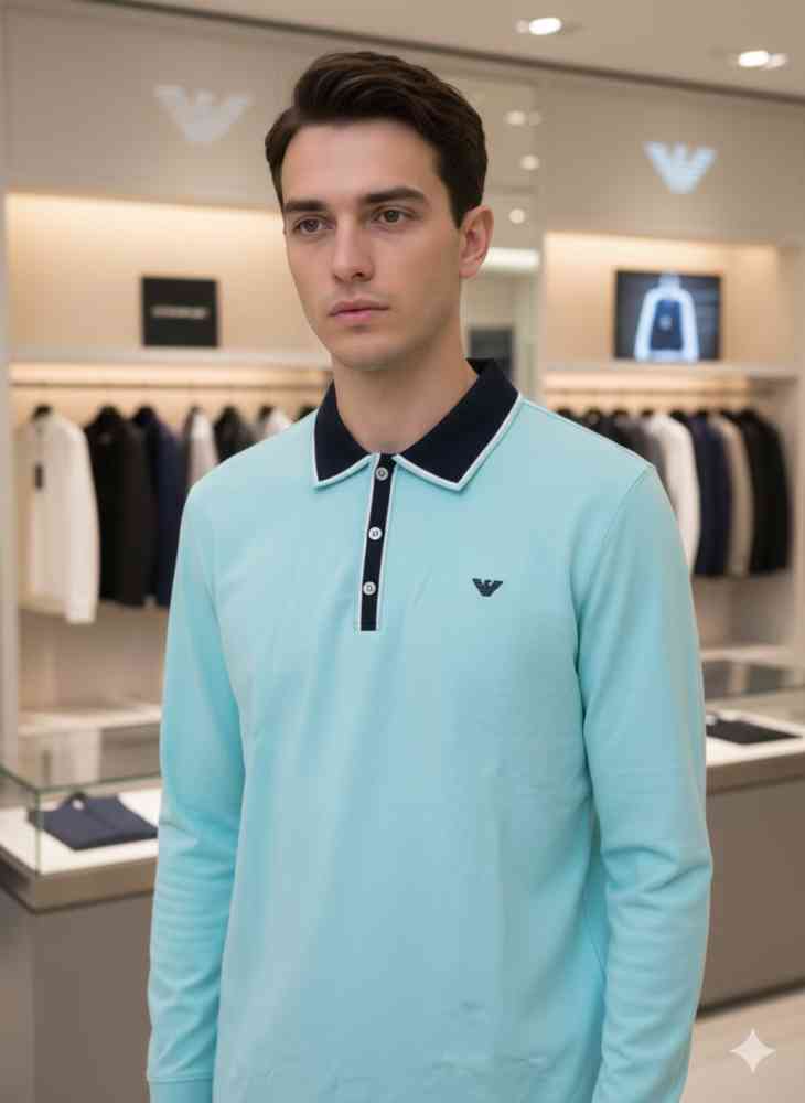 Emporio Armani Blue Premium Quality Polo-tshirt-4