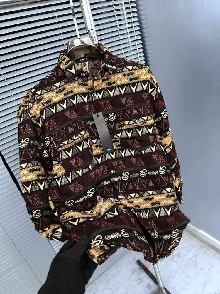 Amiri Print Dark Brown Premium Quality Men's Shirt-3