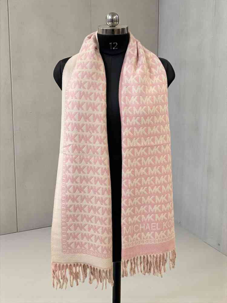 Pink Michael Kors Black & Beige Semi Woolen Stole