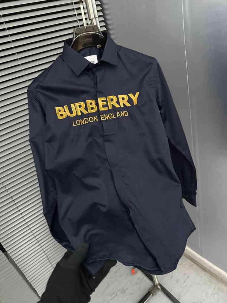 Blue Burberry White Premium Quality Shirt