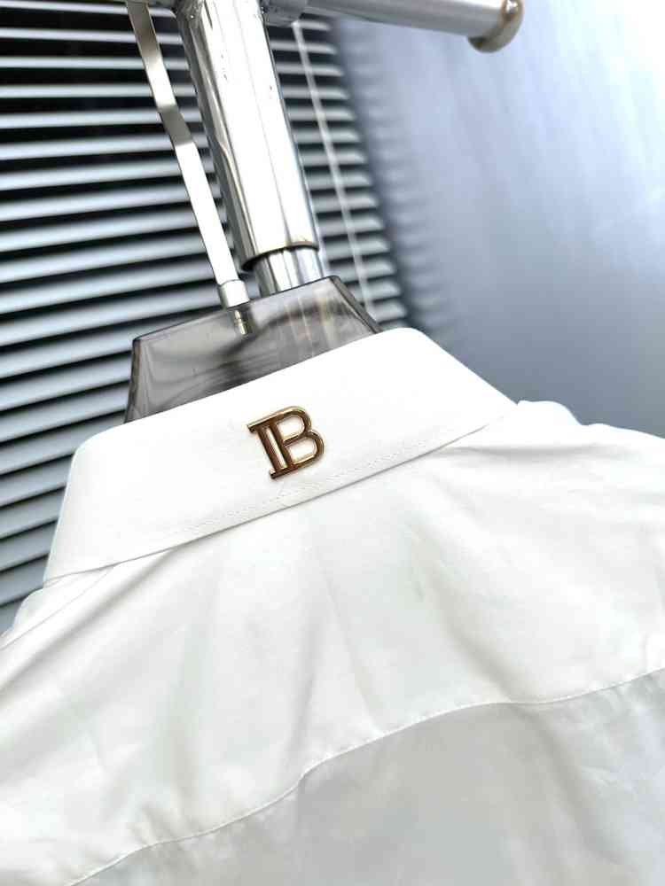 Balmain Embroidered White Premium Cotton Shirt-4