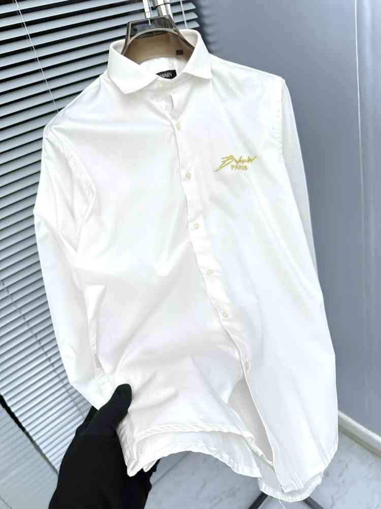 Balmain Embroidered White Premium Cotton Shirt-3
