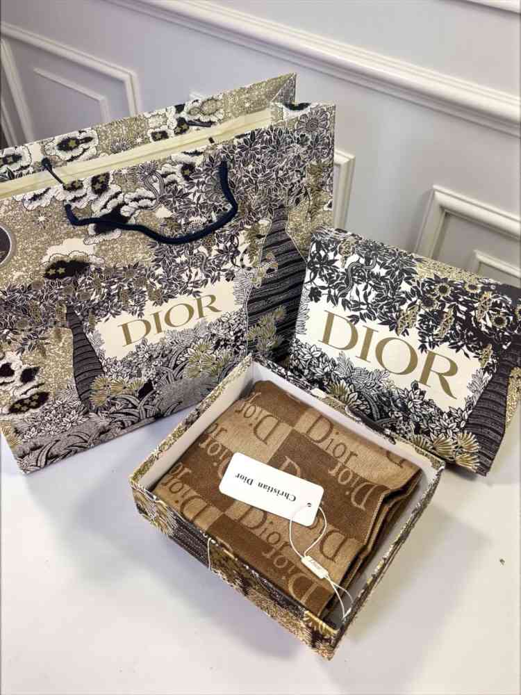 Dior Brown Premium Quality Woollen Stole-thumb-1