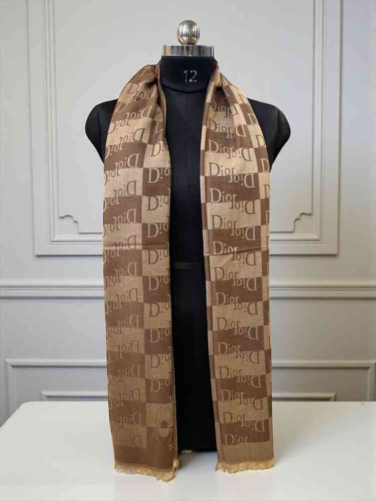 Brown Dior Blue Premium Quality Woollen Stole