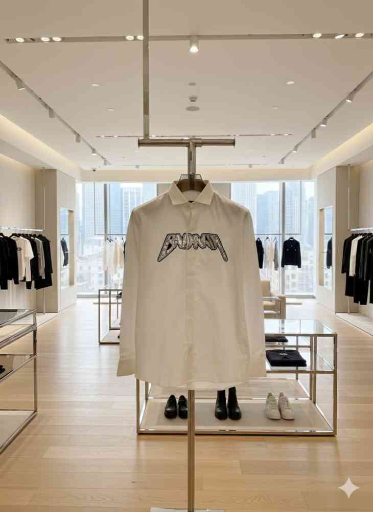 Balmain Embroidered White Premium Cotton Shirt-3