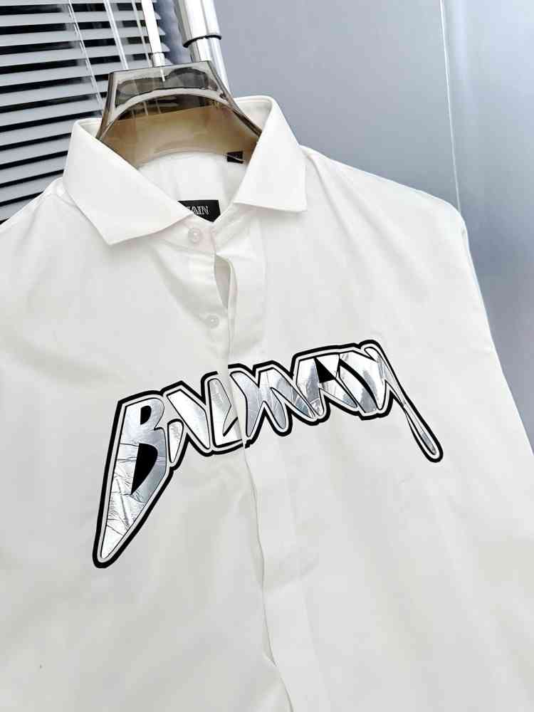 Balmain Embroidered White Premium Cotton Shirt-4