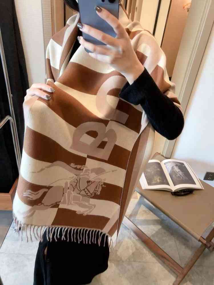 Burberry Check Cashmere Brown Stole-1