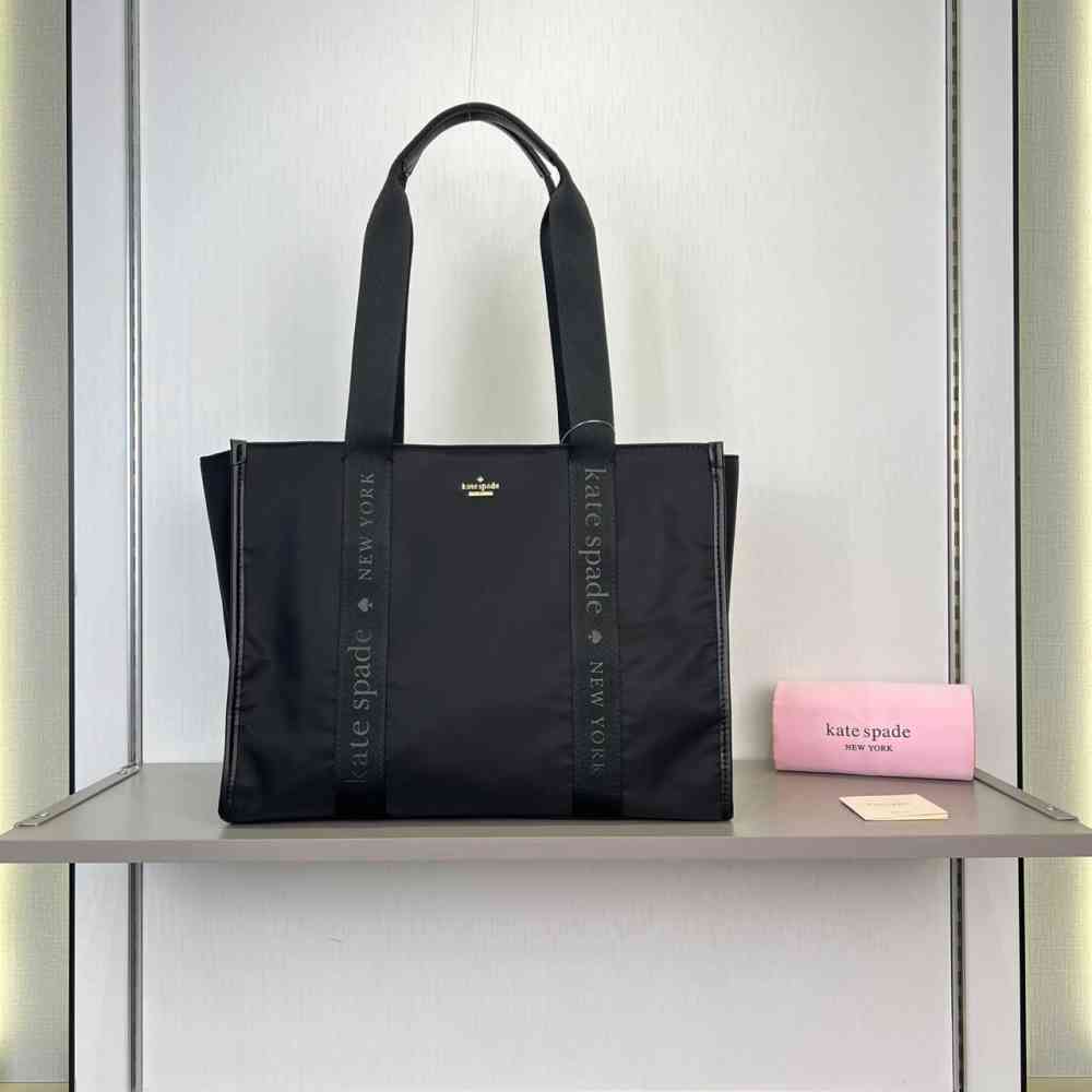 Black Kate Spade Red Kip Nylon/Canvas Tote Bag