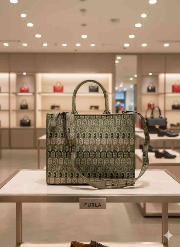 Green Furla Atena Black High Quality Tote Bags