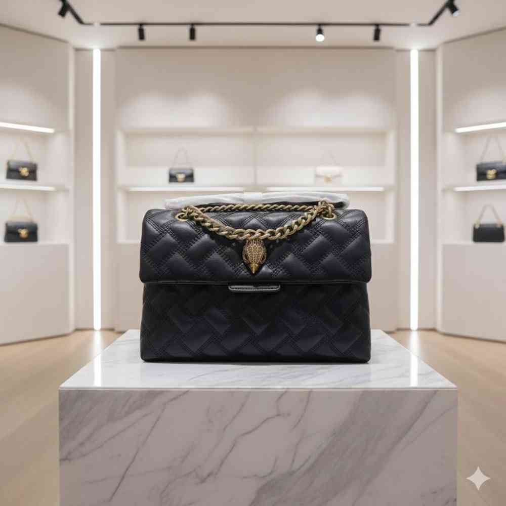 Kurt Geiger Kensington Black Signature Stitch Sling Bag-thumb-0