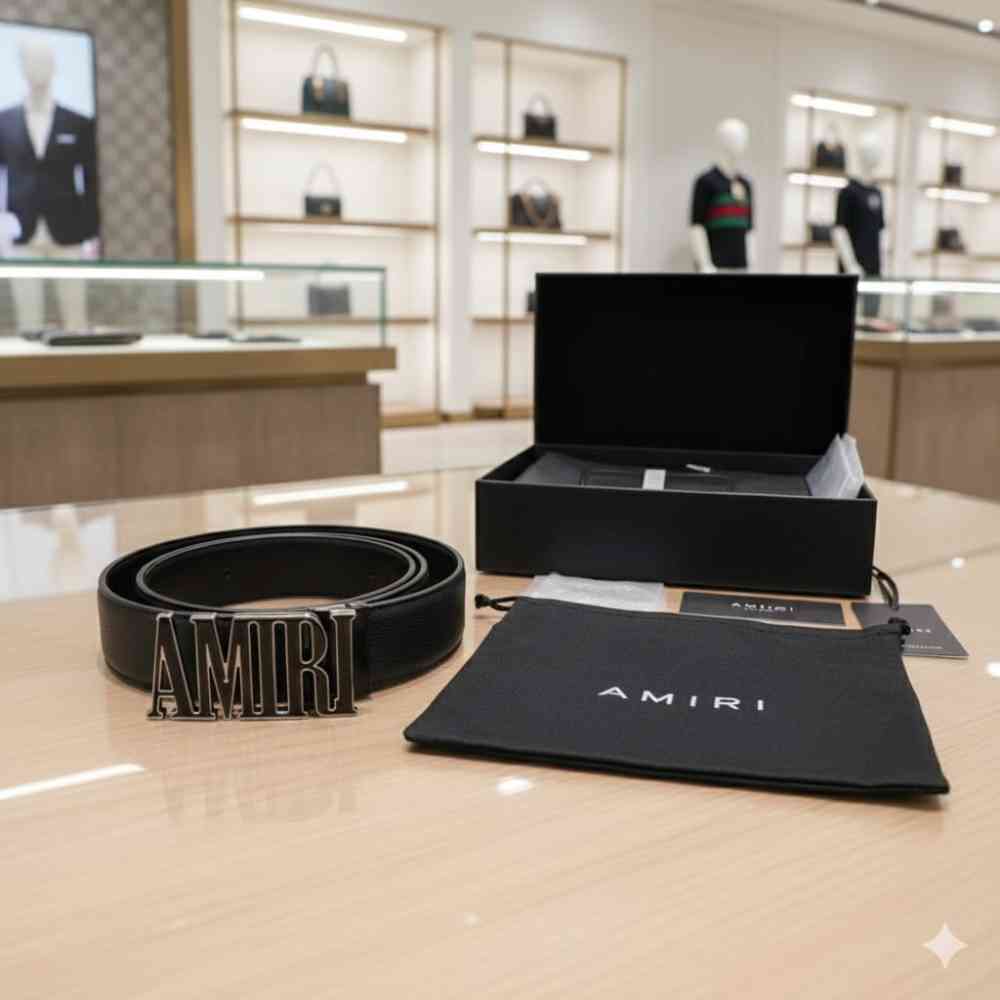 Amiri Black Premium Quality Belt-5