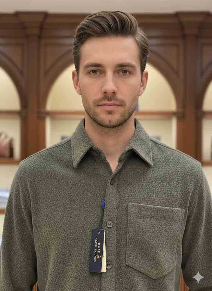 Ralph Lauren Embroidered Green Premium Cotton Shirt-3