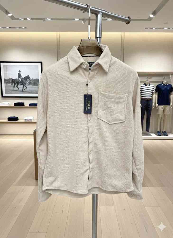 White Ralph Lauren Embroidered Black Premium Cotton Shirt