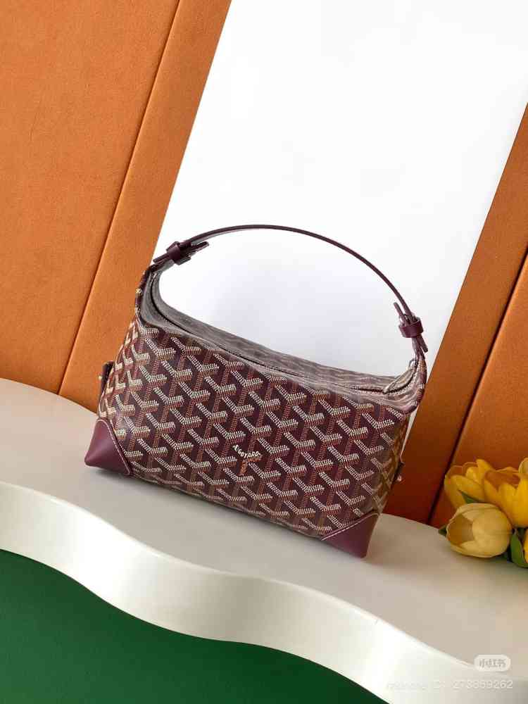 Wine Goyard Bowling PM Green Toiletry Tote Bag