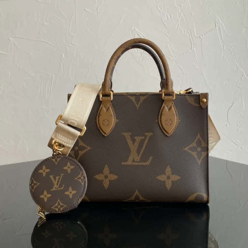 Louis OnTheGo East West Coffe Tote Bag Louis OnTheGo East West Brown Tote Bag