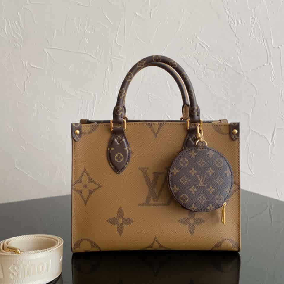 Louis OnTheGo East West Brown Tote Bag-thumb-0