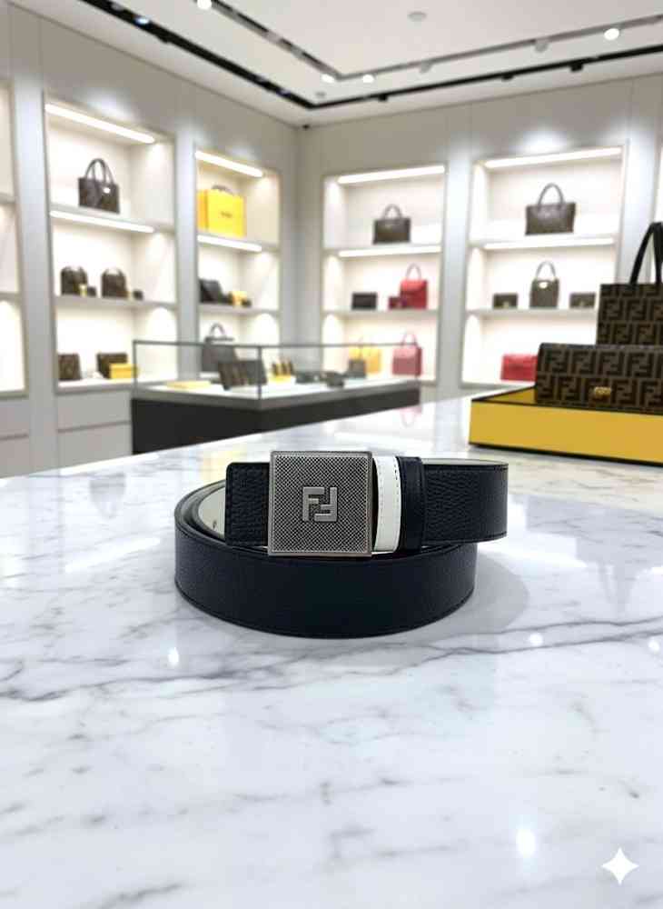 Silver Fendi Golden Premium Quality Authentic Belt