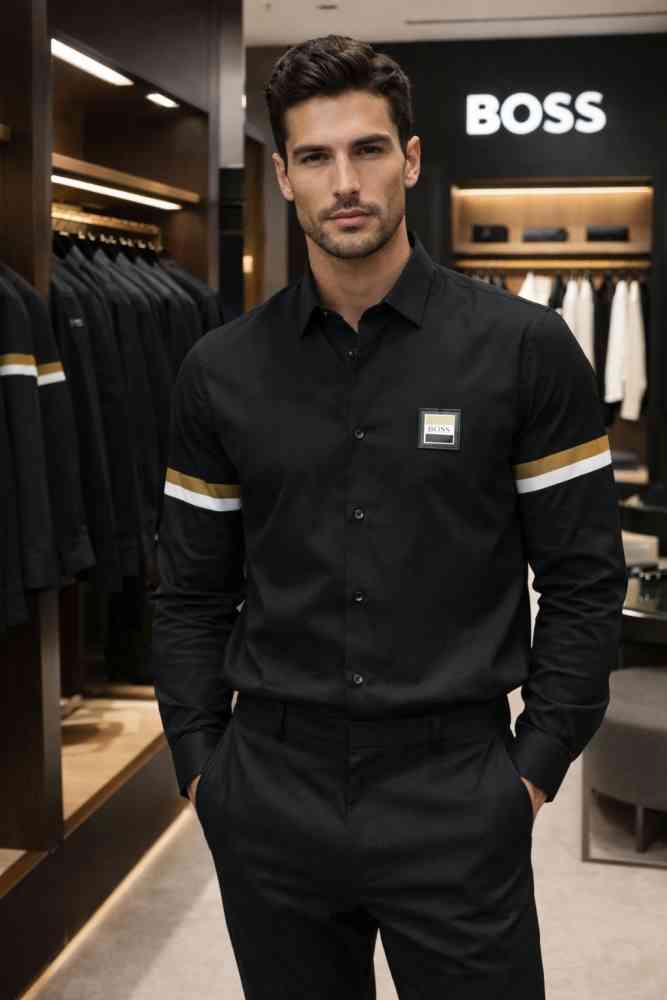Black Hugo Boss White Premium Quality Shirt