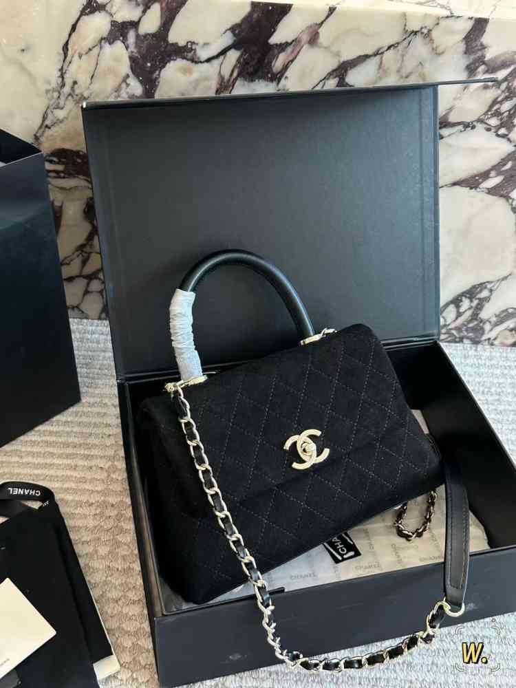 Chanel Coco Classic Top Black Handle Sling Bag-thumb-0