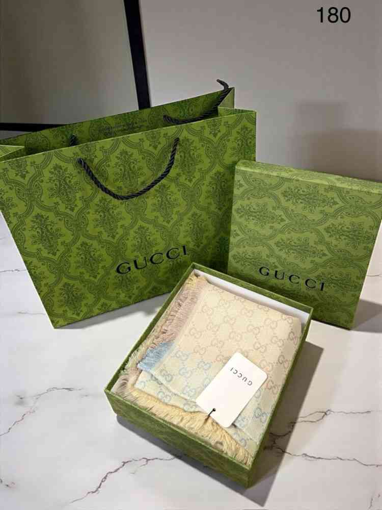 Gucci GG Monogram Warm Cream Reversible Stole-1