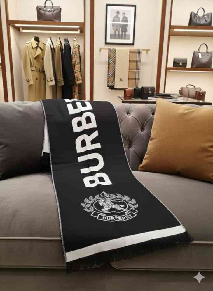 Burberry Cashmere Black Premium Quality Muffler-thumb-2