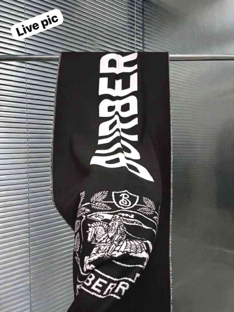 Burberry Cashmere Black Premium Quality Muffler-thumb-3
