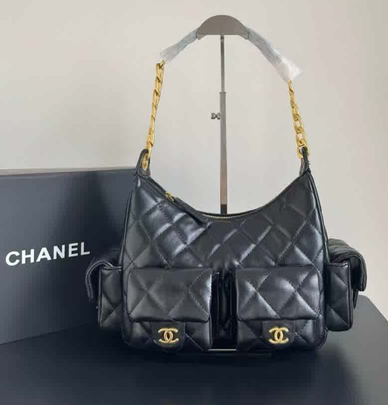Chanel Black Cargo Shoulder Bag-thumb-0