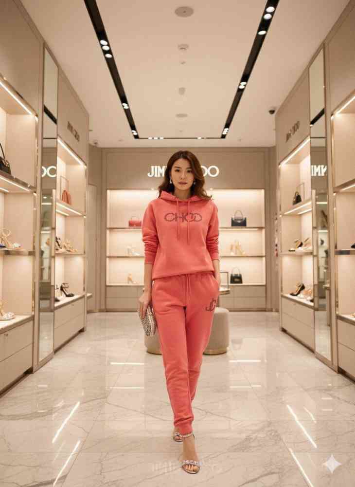 Jimmy Choo Dark Pink Premium Co-ord Set-thumb-1