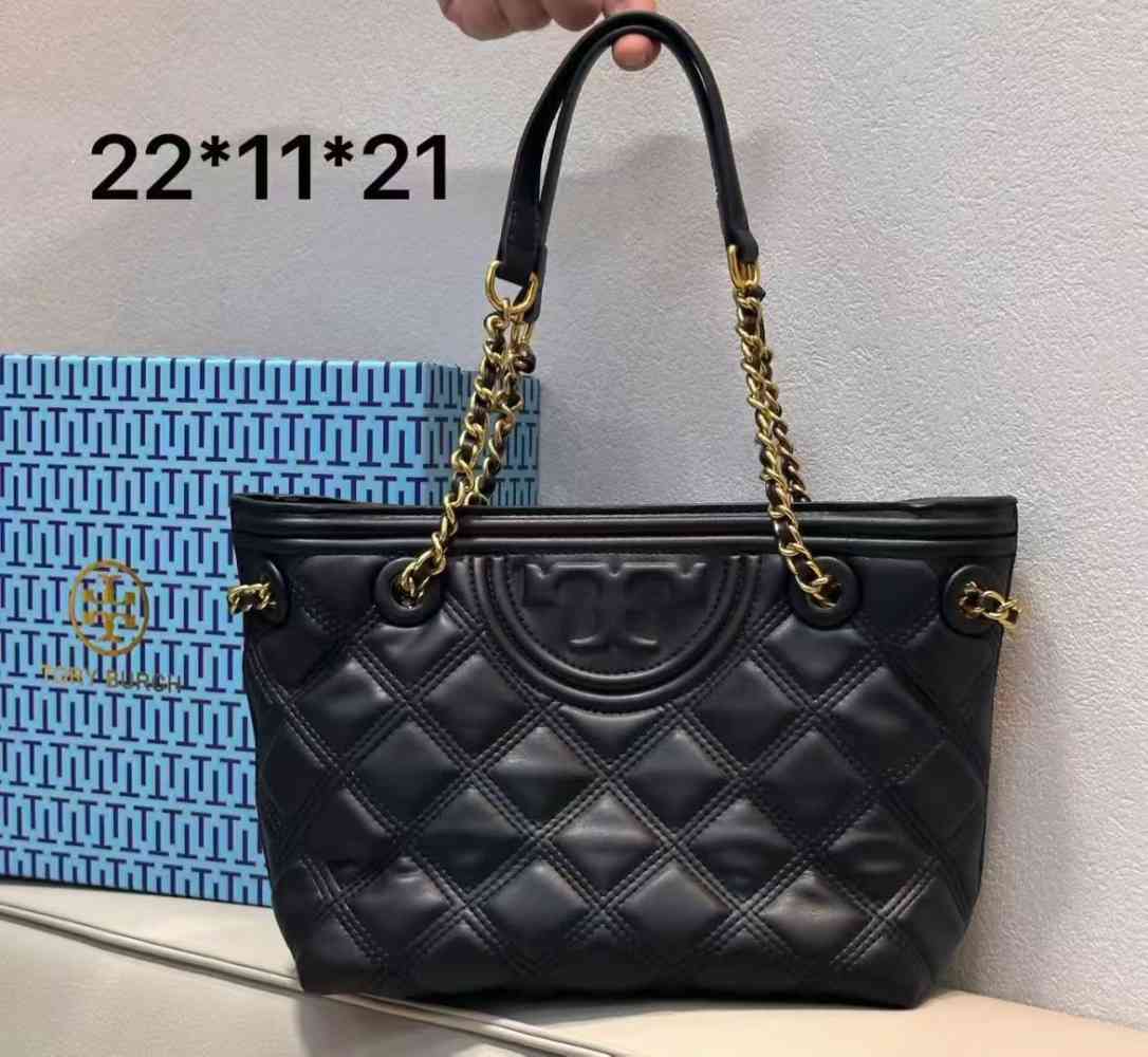 Tory Burch Flemin Medium Leatherite Black Hobo Bag-2