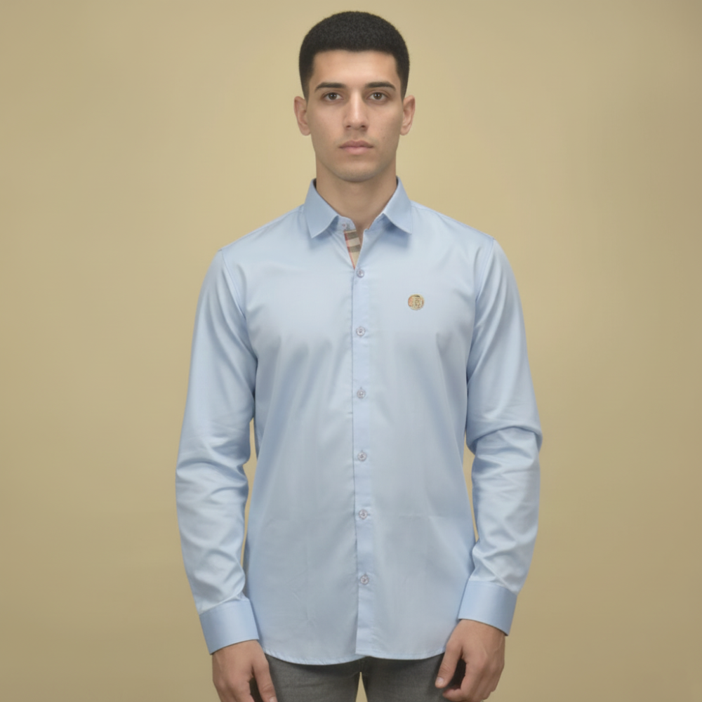 Burberry Sky Blue Premium Quality Shirt-1