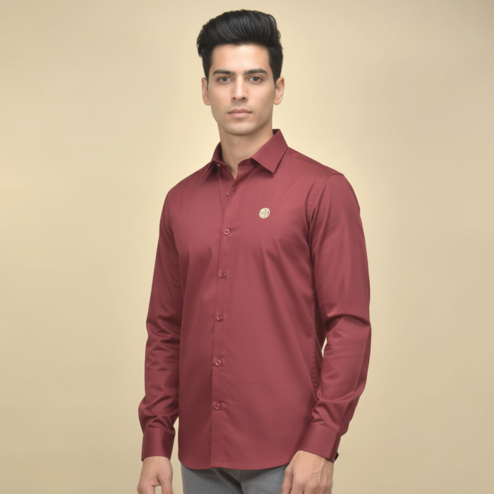 Wine Burberry White Premium Quality Shirt
