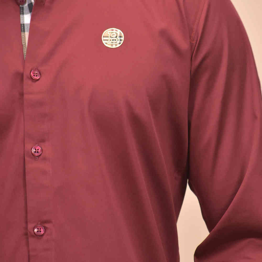 Burberry Wine Premium Quality Shirt-4