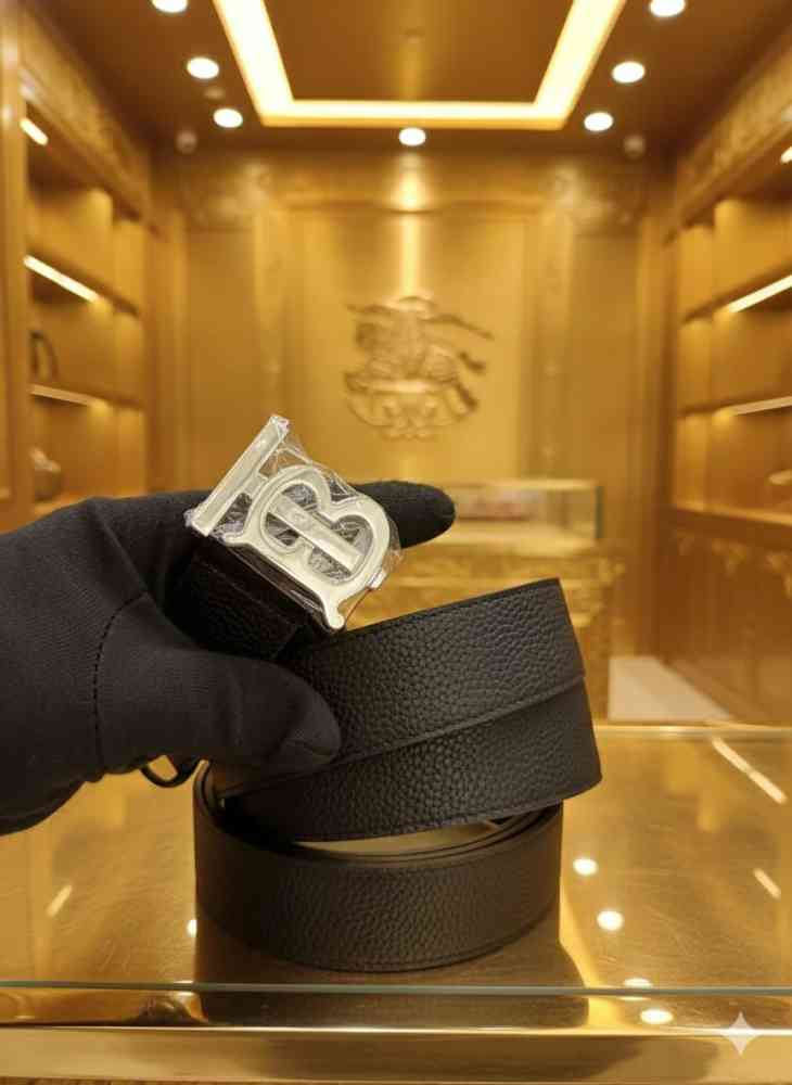 Burberry Silver Premium Quality Leather Belt-1