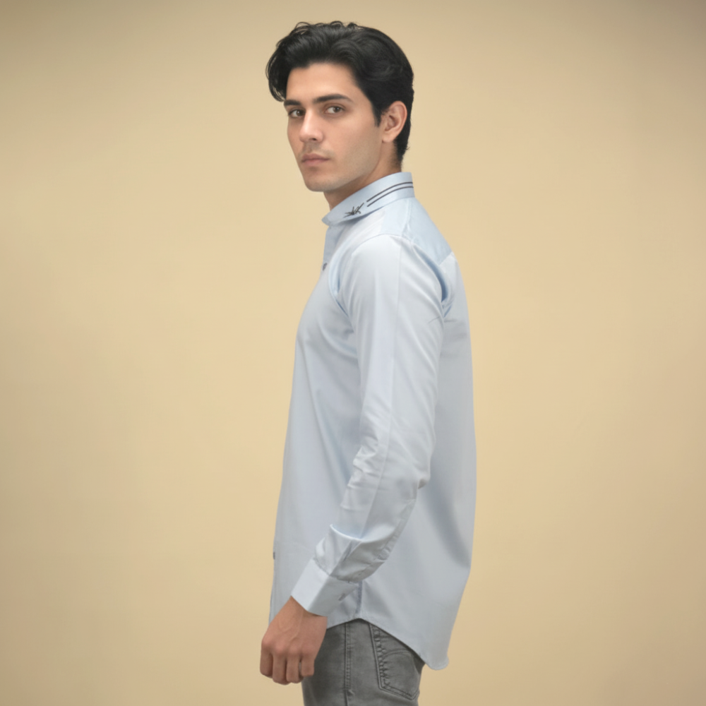 Dior Spider Embroidery Print Sky Blue Premium Shirt-2