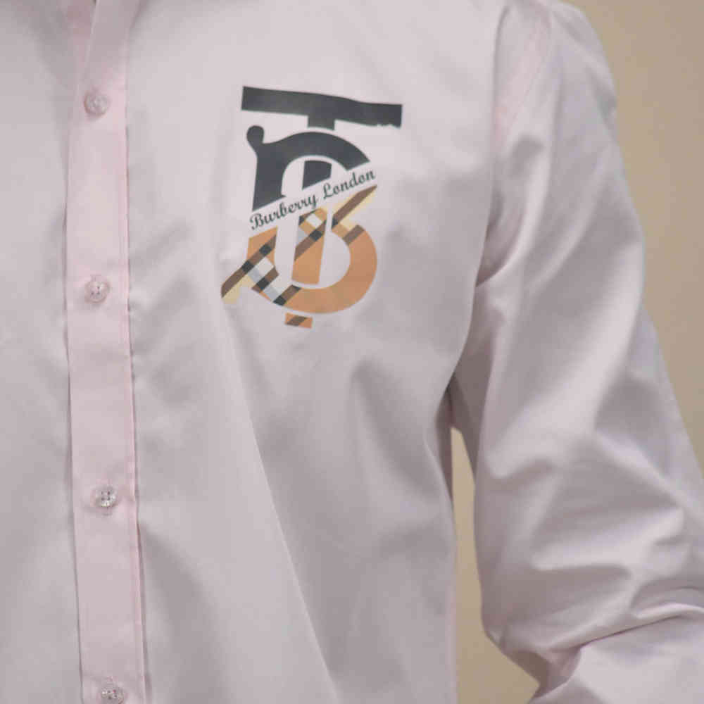 Burberry TB Print Pink Premium Cotton Shirt-5