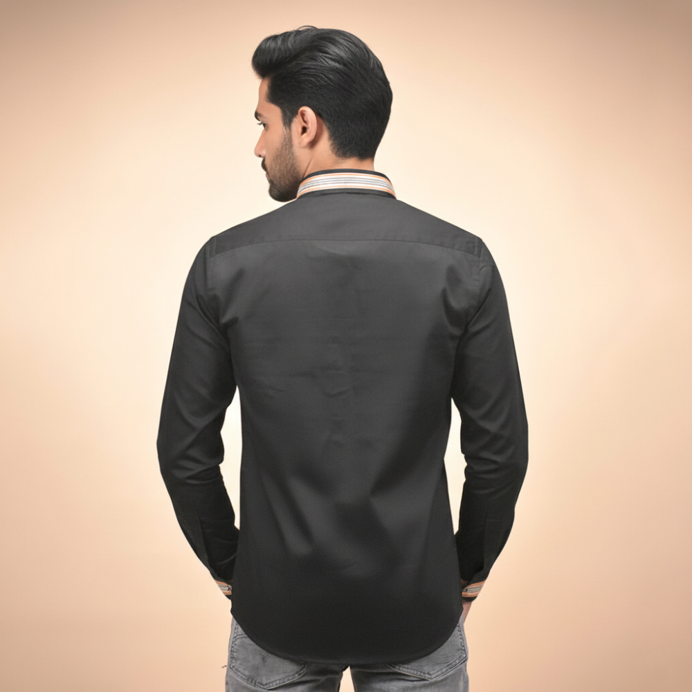 Burberry TB Print Black Premium Cotton Shirt-5