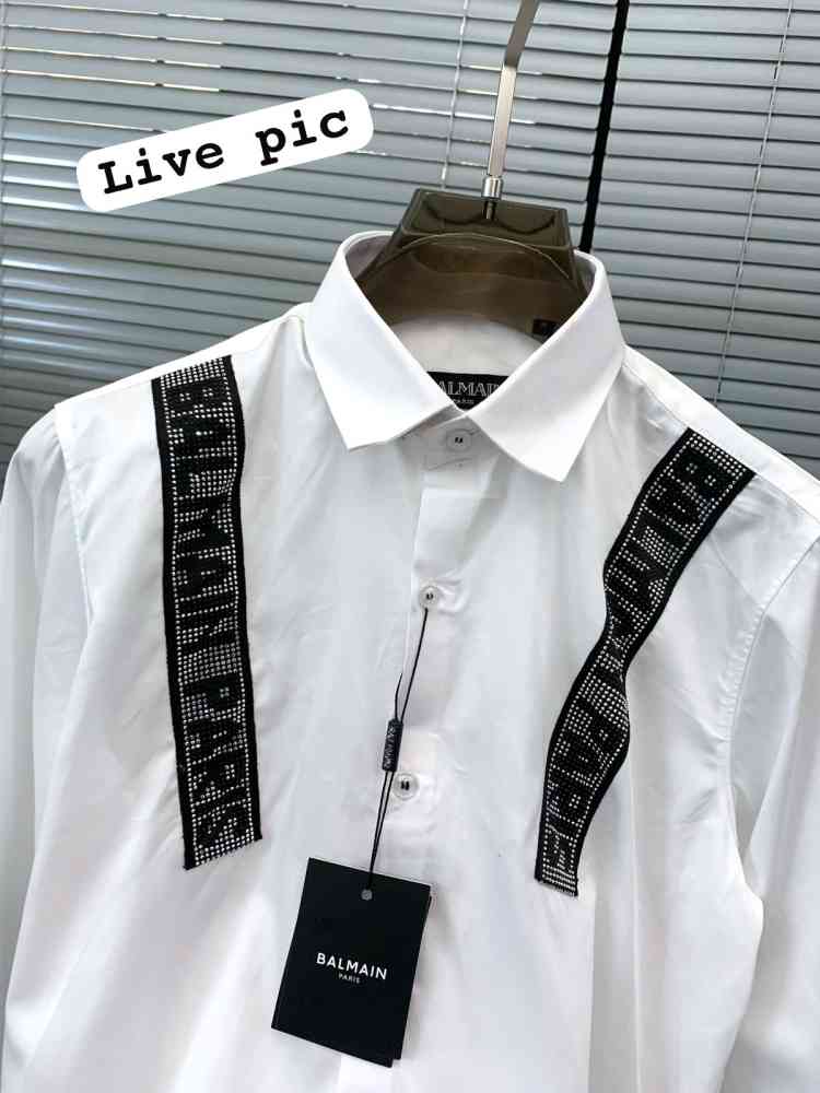 Balmain Embroidered White Premium Cotton Shirt-2