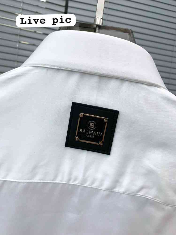 Balmain Embroidered White Premium Cotton Shirt-5