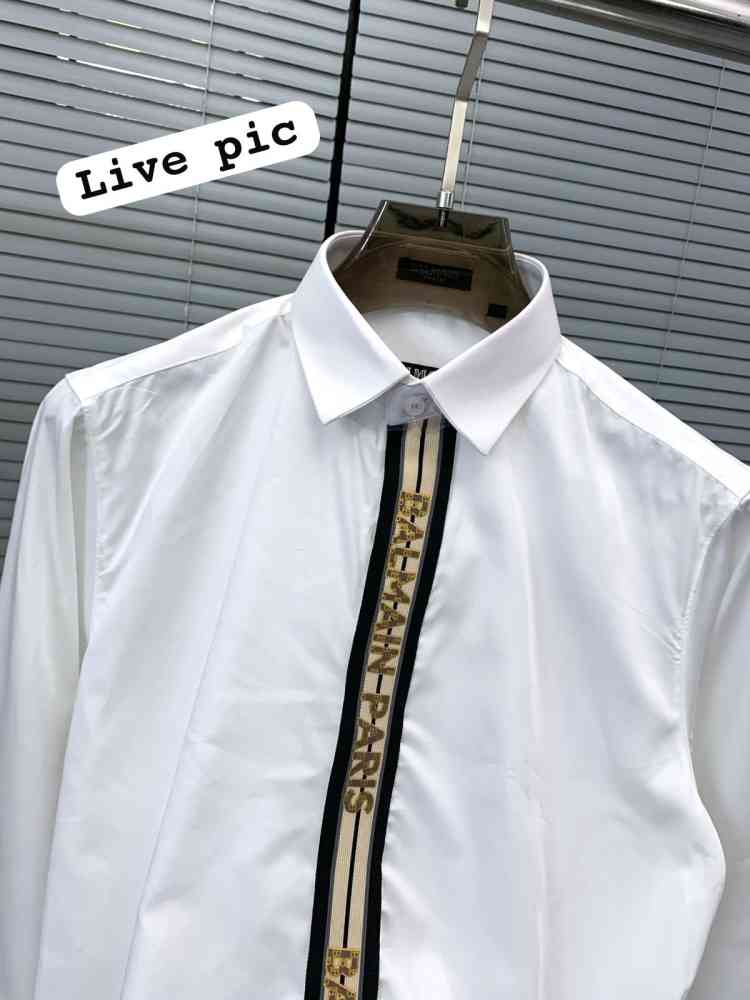 Balmain Embroidered White Premium Cotton Shirt-3