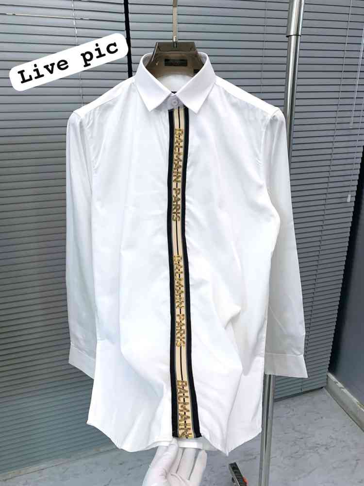 Balmain Embroidered White Premium Cotton Shirt-1