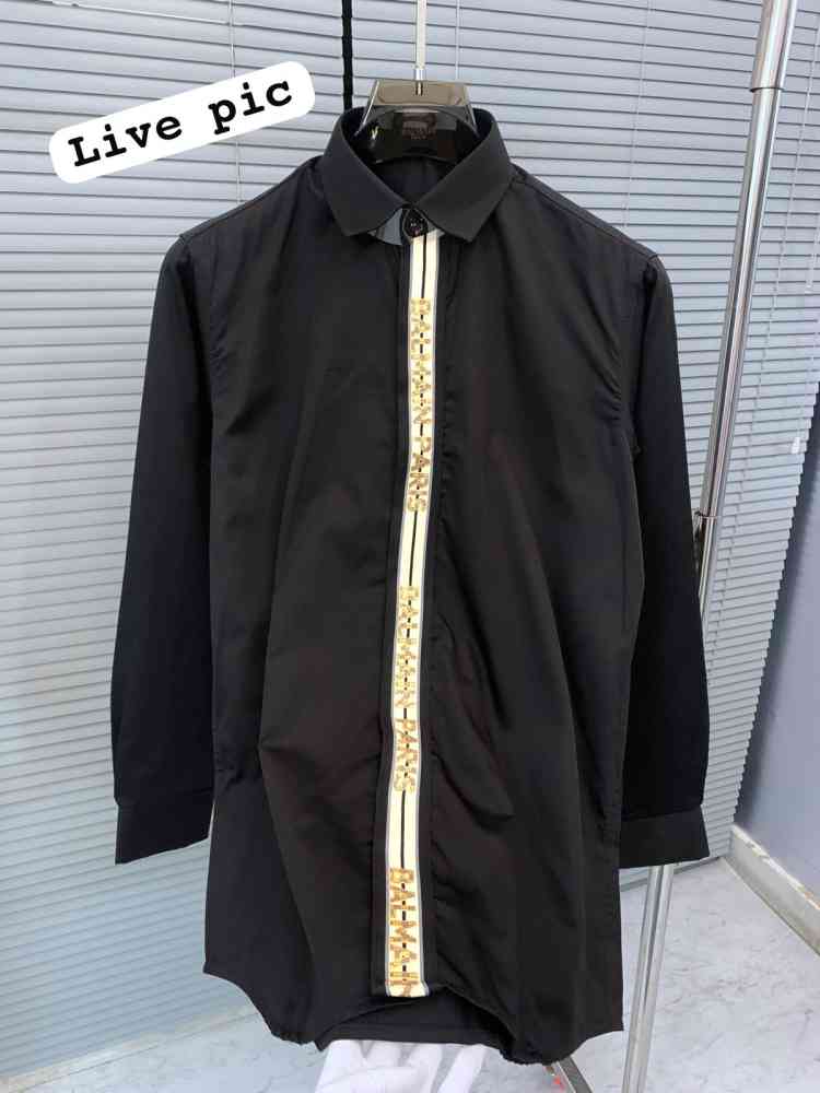 Balmain Embroidered Black Premium Cotton Shirt-2