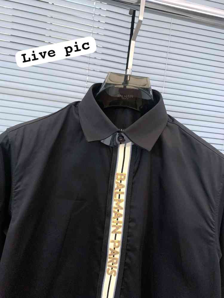 Balmain Embroidered Black Premium Cotton Shirt-4